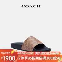 COACH/拖鞋 棕黄色经典标志 8