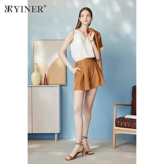 音儿（YINER）音儿美地女装2023夏季新款时尚醋酸轻商务简约小背心 黑色 36