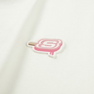 斯凯奇（Skechers）女子夏日纯色简约运动休闲时尚针织短袖T恤衫L223W070 0074/棉花糖白 S