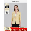 NINE WEST玖熙2023年春季新款西装外套女高级感修身气质通勤西服 黄色 M