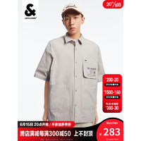 杰克·琼斯（JACK&JONES）夏季新款上衣时尚潮流百搭休闲翻领宽松字母短袖衬衫223204020 伦雾-C02 165/88A/XS