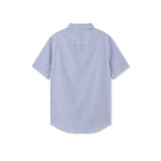 堡狮龙（bossini）bossini男款夏季新品时尚休闲通勤条纹短袖衬衫 7508白组合色 XL