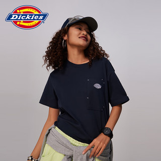 Dickies商场同款 春夏工装风短袖情侣 休闲舒适短袖t恤 黑色 S