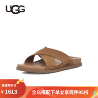 UGG2023夏季男士时尚凉鞋沙滩纯色交叉舒适平底一字拖鞋 1124902 CHE  栗色 经典延续色 40 鞋内长:25CM