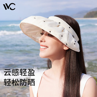 VVC花蔓贝壳帽防晒帽女防紫外线遮阳帽女防晒百搭太阳帽大檐空顶帽子 流光米