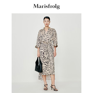 Marisfrolg玛丝菲尔2023年夏季新款女装蝙蝠袖系带式收腰连衣裙 花色 S