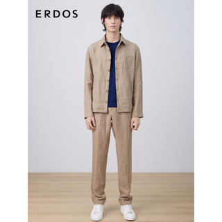 ERDOS 马龙同款雨露麻外套都市轻装系列 23春夏亚麻上衣男夹克外套 卡其 165/88A/S