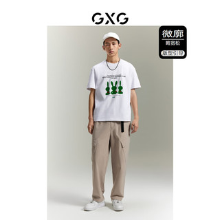 GXG男装 商场同款柏拉兔联名短袖T恤 2023年夏季新品GEX14413602 白色 190/XXXL
