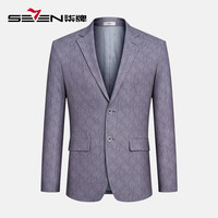 柒牌男士休闲西服2023春秋新款时尚百搭印花西装外套 灰蓝 B46