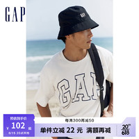 Gap 盖璞 男装夏季2023新款LOGO时尚尼龙渔夫帽休闲帽861352潮流遮阳帽 黑色 均