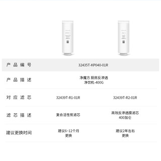 科勒（KOHLER）净水器滤芯适用32435T家用反渗透活性炭滤芯配件耗材32439T预售 K-32439T-R2-01R