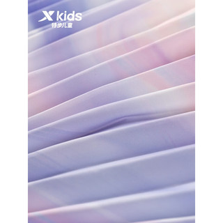 特步（XTEP）童装儿童休闲百搭半身裙百褶裙中大童夏季休闲运动裙 藤乃紫/冰薄荷 160cm