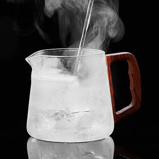 美斯尼玻璃公道杯茶漏一体分茶器加茶漏套装泡茶器月牙过滤公杯泡绿茶杯 透明 清香泡茶器510ml(有盖)