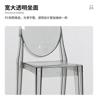 中伟（ZHONGWEI）北欧透明餐椅网红家用塑料水晶凳子亚克力透明化妆椅子-透明色