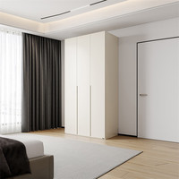 全友 家居 衣柜简约风平开门衣柜卧室E0级环保板材隐藏拉手衣橱129521