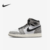 AIR JORDAN 正代系列 Air Jordan 1 OG High 大童篮球鞋 FD1437-052 灰白爆裂纹 36.5