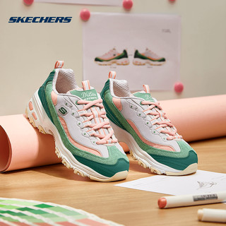 斯凯奇（Skechers）奶茶熊丨Skechers夏季男女鞋情侣款老爹鞋复古运动鞋休闲鞋 149906-GRPK 抹茶星冰乐 39