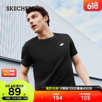 Skechers斯凯奇舒适透气夏日运动T恤P223M094 碳黑/0018 M