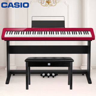 CASIO 卡西欧 电钢琴PXS1100红色智能触摸屏88键重锤专业考级单机+便携X架款