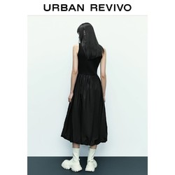 预售UR2023夏季女装气质纯欲风拼接无袖中长宝藏连衣裙UWU932077