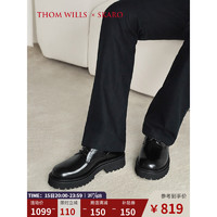 THOM WILLS&SKARO联名皮鞋增高德比鞋圆头休闲皮鞋高级感cleanfit 黑色D1681 5.5/37码