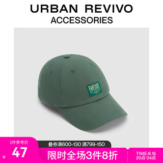 URBAN REVIVO2023夏季新款女士欧美学院笑脸图案棒球帽UAWA32199 绿色 F