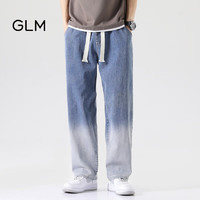 GLM森马集团品牌牛仔裤男美式百搭韩版直筒潮流男装长裤子 蓝色 2XL