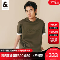 杰克·琼斯（JACK&JONES）夏季毕加索联名时宽松圆领短袖T恤上衣男装223201250 橄榄绿-E05 175/96A/M