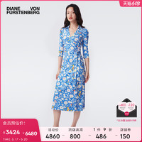 Diane Von Furstenberg DVF针织桑蚕丝命运花长裙裹身连衣裙ABIGAILMIDI