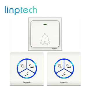 linptech 领普 G1 家用无线门铃 象牙白一拖二