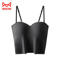 猫人(MiiOW)带胸垫美背内衣女吊带背心女夏季薄款无痕防走光搭外穿上衣 深灰色 均码(建议体重80-130斤)