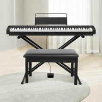 PLUS会员：CASIO 卡西欧 CDP系列 CDP-S100 电子琴 88键 黑色 X架+单踏板+双人琴凳