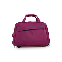 袋鼠男女通用拉杆包超轻大容量旅行袋行李包出差包可折叠拖包 紫色 20寸