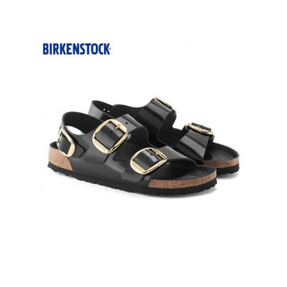 BIRKENSTOCK德国软木拖鞋舒适百搭女款系踝凉鞋Milano系列 黑色窄版1024211 38