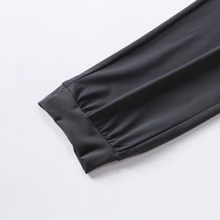 元素温度冰丝弹力休闲裤纯色拉链口袋降温冰感舒适透气长裤 灰色-束口 XL(120-135斤)