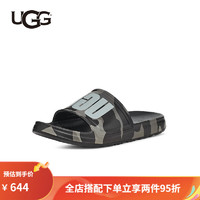 UGG2023夏季新款男士凉鞋时尚迷彩大LOGO休闲舒适沙滩拖鞋 BLK  黑色 40 鞋内长:25CM