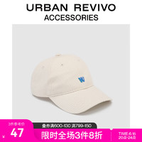 URBAN REVIVO2023春夏新款女士美式撞色字母胶印棒球帽UAWA32110 米白 F