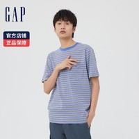 Gap 盖璞 亲肤男女装纯棉条纹重磅短袖T恤858378夏季情侣装潮