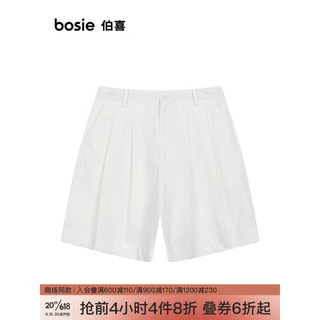 bosie 2023年夏季新款中短裤宽松休闲短裤潮流男装情侣装 白色 155/62A