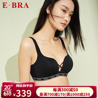 E-BRA舒适无钢圈时尚女士文胸小胸聚拢无痕内衣KB00189 黑色BLK 75A