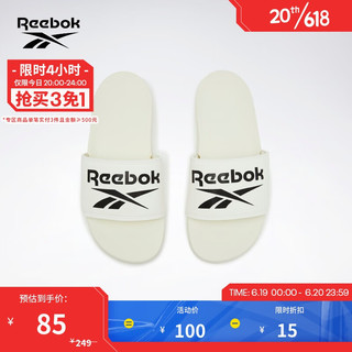 Reebok 锐步 官方拖鞋男鞋女鞋休闲舒适轻便凉鞋SLIDE FU7205 GX8622_白色/黑色 中国码:40.5(26cm),US:8