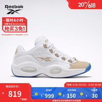 Reebok 锐步 运动经典QUESTION LOW男女中帮休闲鞋EF7609 EF7609_土黄色/白色 41