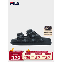 斐乐（FILA）FILA 斐乐官方LUCIA女鞋复古拖鞋2023夏新款时尚休闲轻便沙滩拖鞋 黑-BA 36.5