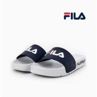 斐乐（FILA）男士女士拖鞋海军蓝色徽标logo休闲百搭日常透气 1SM00556422_白色海军蓝:260