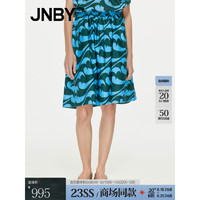 JNBY 江南布衣 23夏新品半身裙剪影印花宽松5N4D16220 489/蓝绿系组合 XS