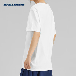 斯凯奇（Skechers）2023年夏季新款缤纷休闲系列针织短袖透气舒适T恤衫男女情侣款 L223U102-0019 2XL