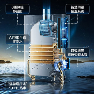 万家乐（Macro）燃气热水器THI2智慧水伺服零冷水 双效增压SUR增容 8重降噪 AI半管节能 立体防冻 JSQ26-13THI2