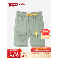 Levi's李维斯童装2023夏季新款男童工装短裤儿童网眼拼接五分裤潮 茶绿色 150/63(M)