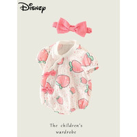 迪士尼（Disney）婴儿连体衣夏季女宝宝哈衣洋气公主连身衣女童满月衣服夏装包屁衣 粉色 66cm