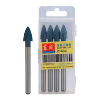 东成合金三角钻头瓷砖陶瓷打孔墙壁玻璃电钻台钻开孔5支装 14mm